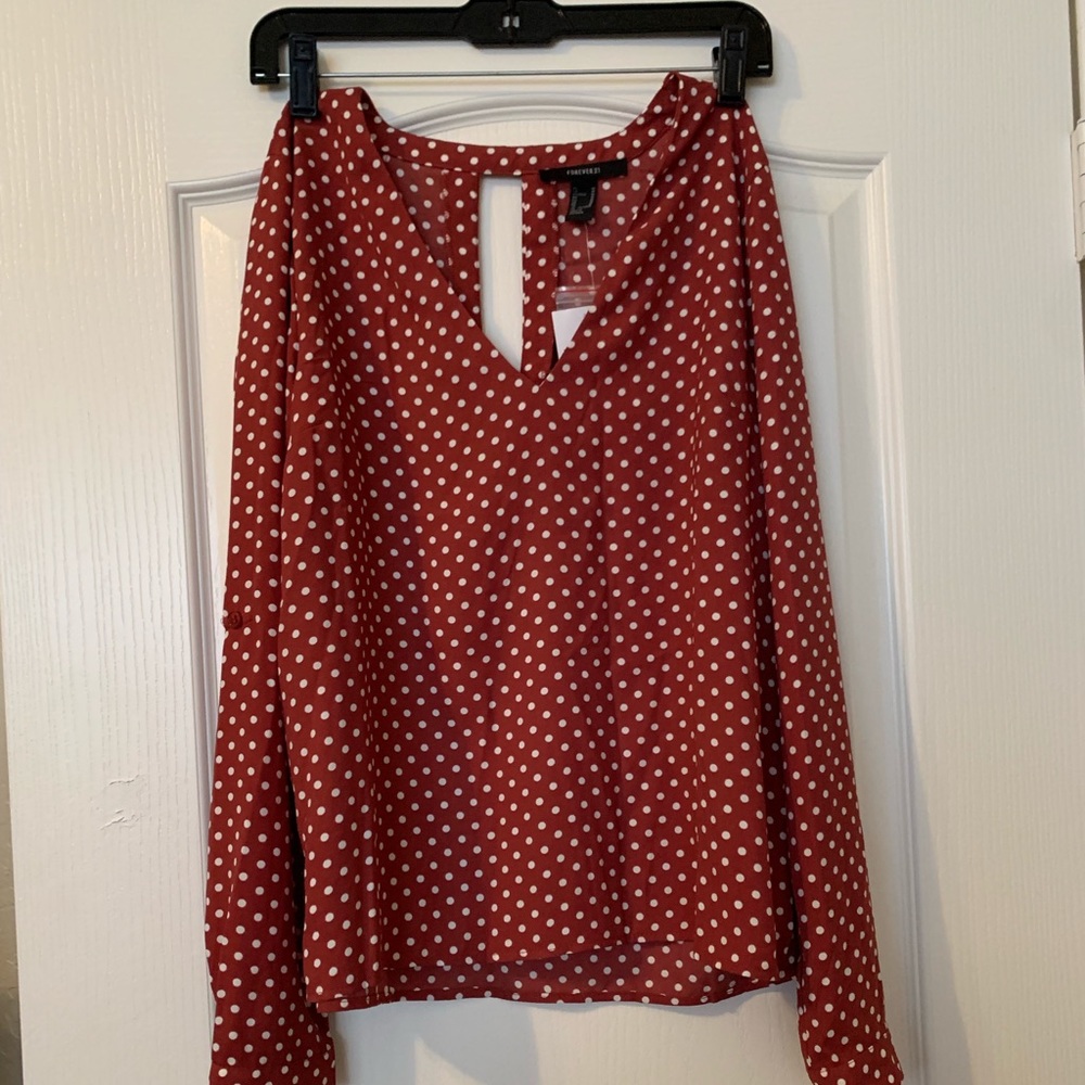 Forever 21 Red Polka Dot Blouse